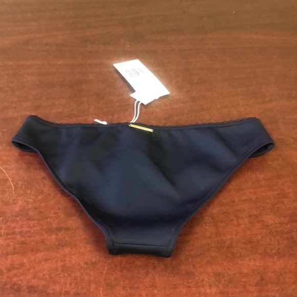 NWOT Stella McCartney Bikini Bottom, Navy Blue Botanical Embroidery Sky Captain - Picture 4 of 11